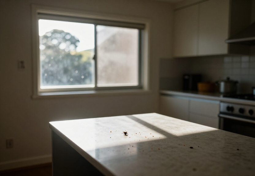 Ant trail along a Wattle Grove kitchen wall before treatment